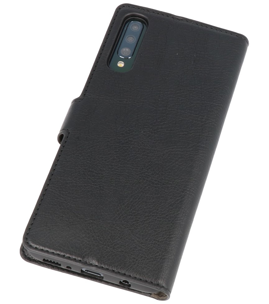 Etui Portefeuille de Luxe pour Samsung Galaxy A70 Noir