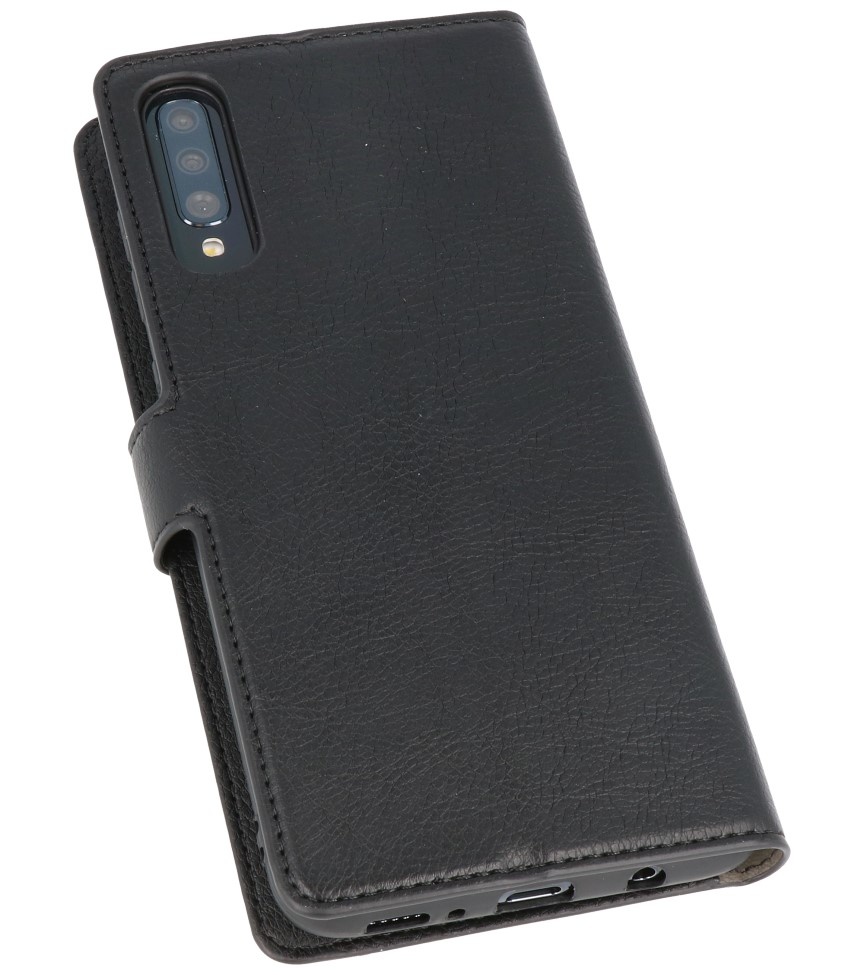 Etui Portefeuille de Luxe pour Samsung Galaxy A70 Noir