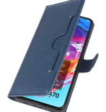 Custodia a portafoglio di lusso per Samsung Galaxy A70 Navy