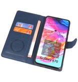 Custodia a portafoglio di lusso per Samsung Galaxy A70 Navy