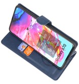 Luxury Wallet Case for Samsung Galaxy A70 Navy