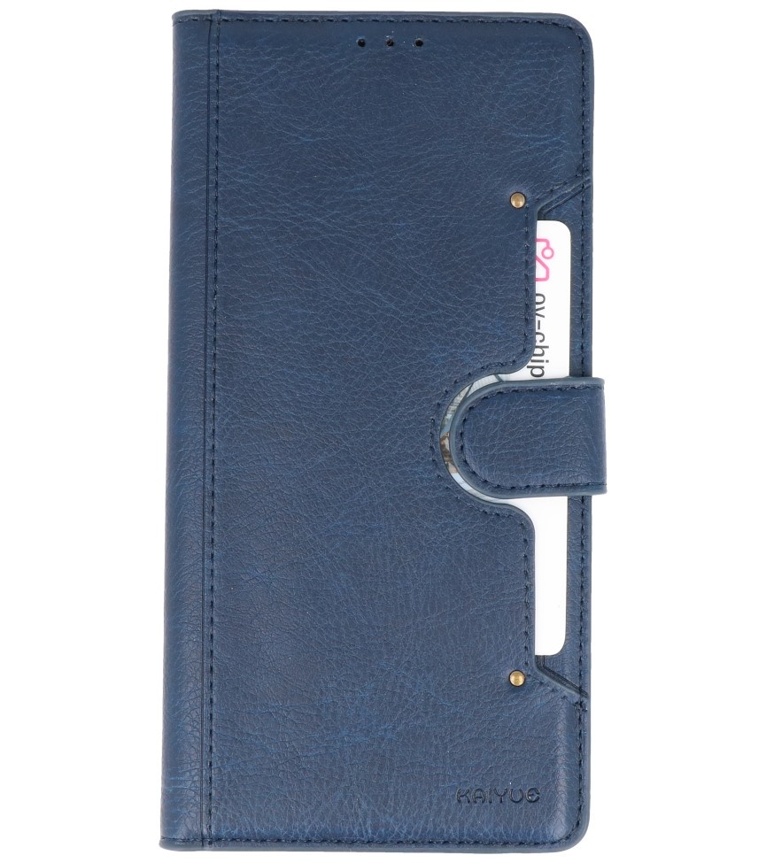 Luxe Portemonnee Hoesje voor Samsung Galaxy A70 Navy