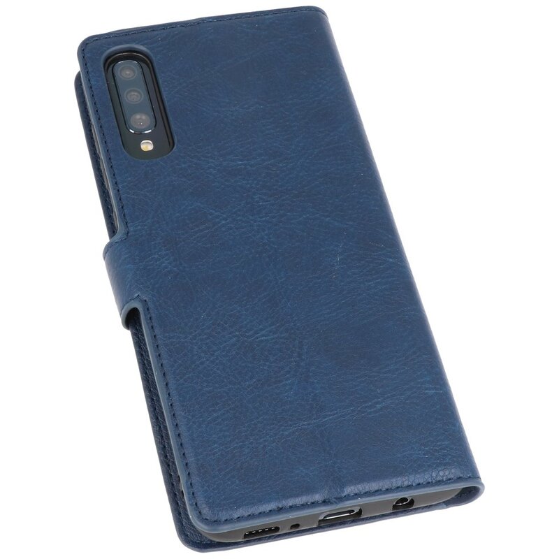 Etui Portefeuille de Luxe pour Samsung Galaxy A70 Navy