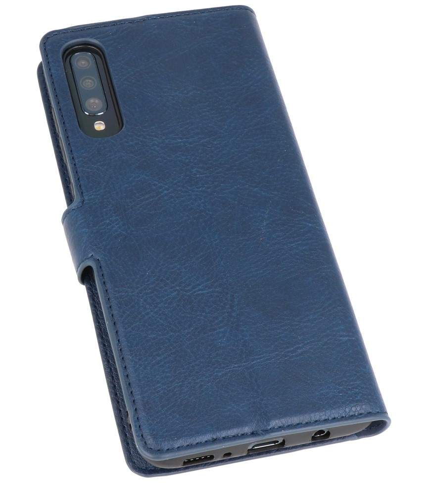 Custodia a portafoglio di lusso per Samsung Galaxy A70 Navy