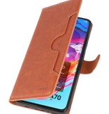 Custodia a portafoglio di lusso per Samsung Galaxy A70 marrone