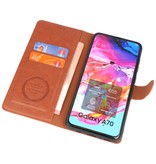 Luxus-Brieftaschenetui für Samsung Galaxy A70 Brown