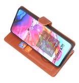 Luxury Wallet Case for Samsung Galaxy A70 Brown