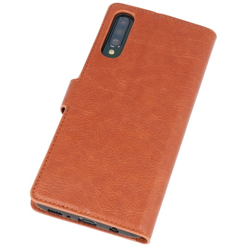 Luxury Wallet Case for Samsung Galaxy A70 Brown