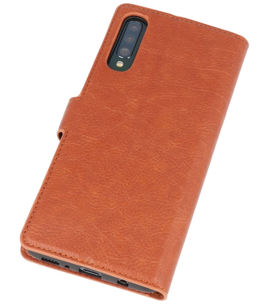 Etui Portefeuille de Luxe pour Samsung Galaxy A70 Marron