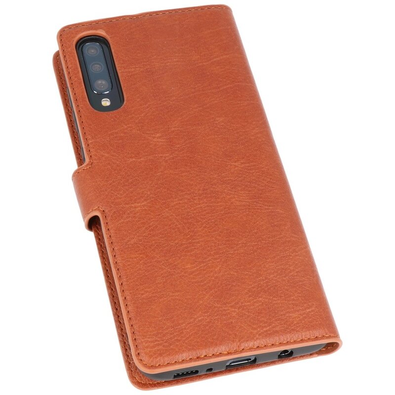 Luxury Wallet Case for Samsung Galaxy A70 Brown