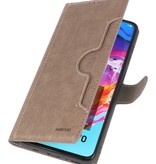 Funda billetera de lujo para Samsung Galaxy A70 gris