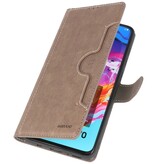 Luxury Wallet Case for Samsung Galaxy A70 Gray