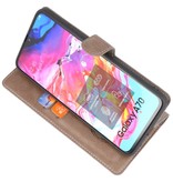 Luxury Wallet Case for Samsung Galaxy A70 Gray