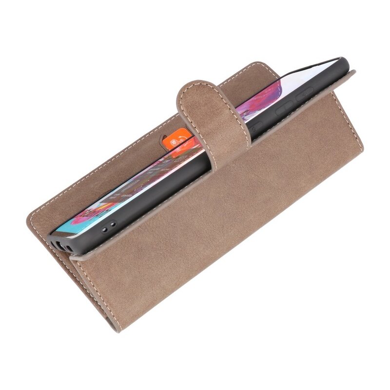 Custodia a portafoglio di lusso per Samsung Galaxy A70 grigia