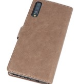 Luxe Portemonnee Hoesje voor Samsung Galaxy A70 Grijs