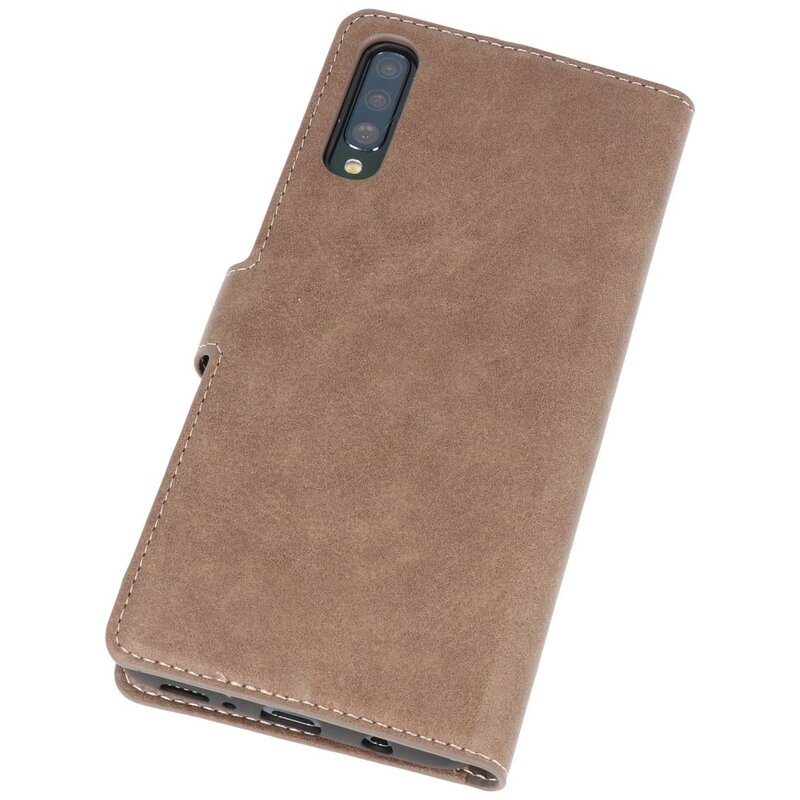 Luxury Wallet Case for Samsung Galaxy A70 Gray