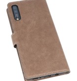 Luxury Wallet Case for Samsung Galaxy A70 Gray