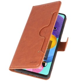 Estuche billetera de lujo para Samsung Galaxy A51 Marrón