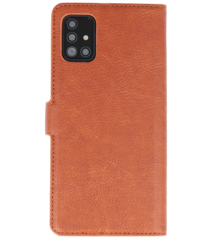 Luxury Wallet Case for Samsung Galaxy A51 Brown