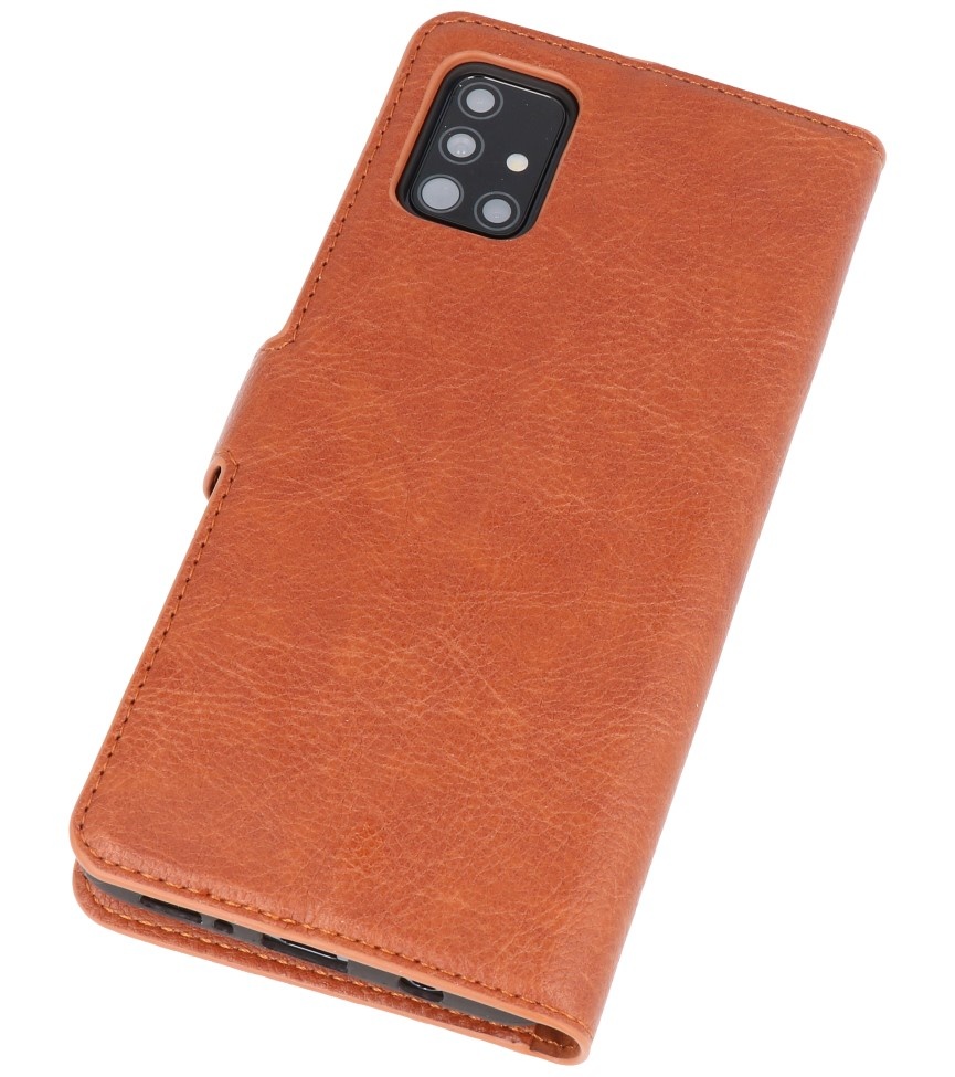 Luxury Wallet Case for Samsung Galaxy A51 Brown