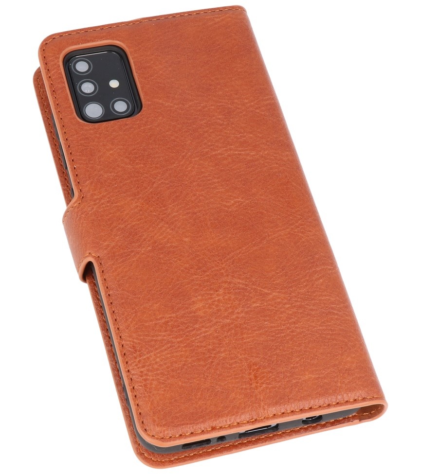 Luxe Portemonnee Hoesje voor Samsung Galaxy A51 Bruin