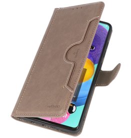 Funda billetera de lujo para Samsung Galaxy A51 gris