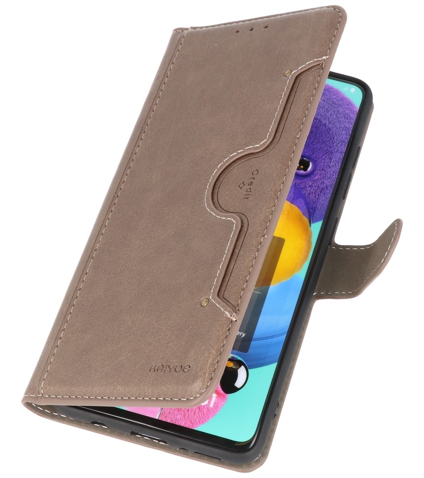 Luxe Portemonnee Hoesje voor Samsung Galaxy A51 Grijs