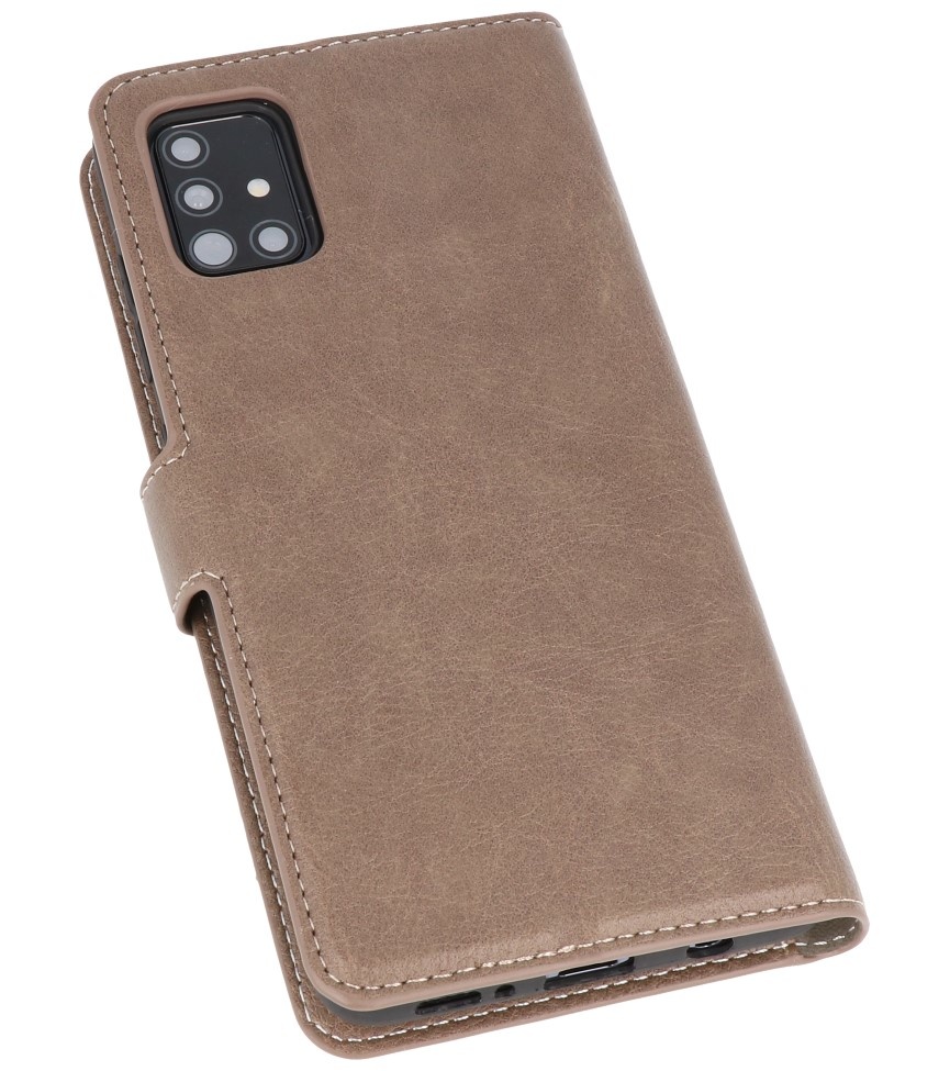 Luxury Wallet Case for Samsung Galaxy A51 Gray