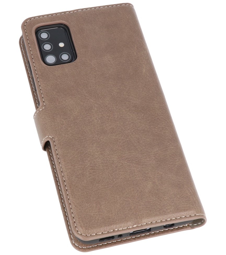 Luxus Brieftasche Fall für Samsung Galaxy A51 Grau