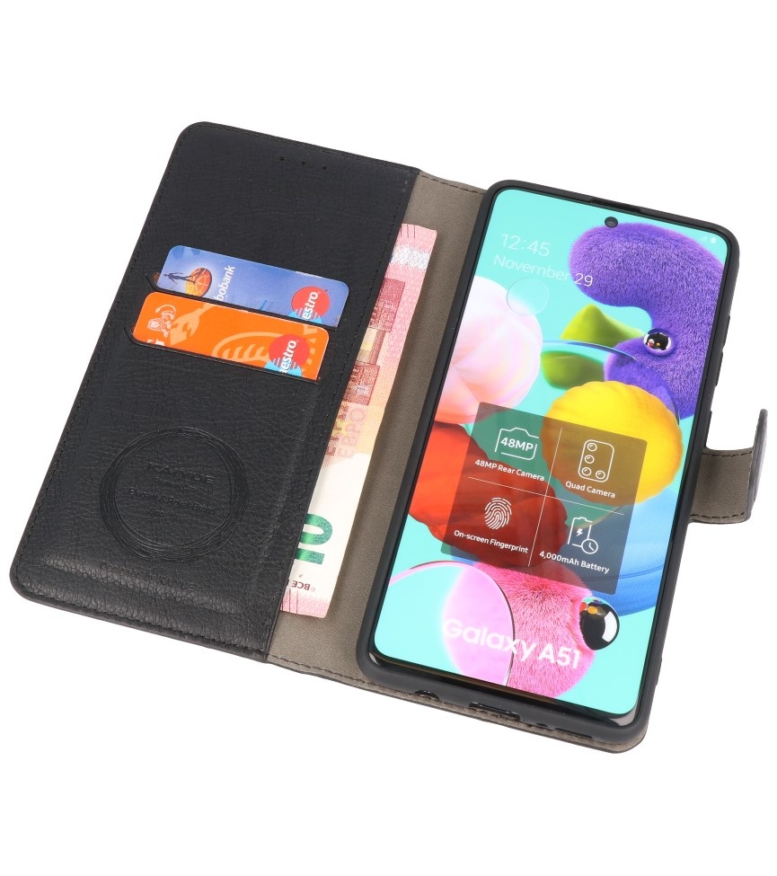 Luxury Wallet Case for Samsung Galaxy A71 Black