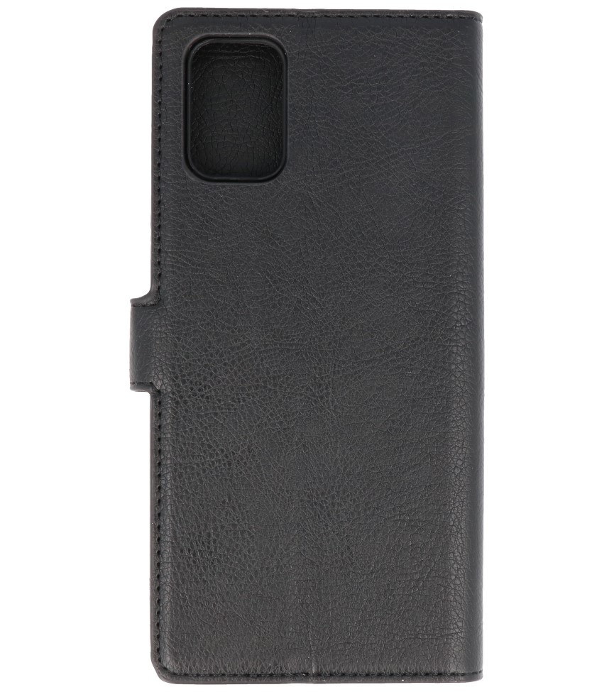 Estuche billetera de lujo para Samsung Galaxy A71 negro