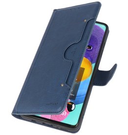 Estuche billetera de lujo para Samsung Galaxy A71 Navy