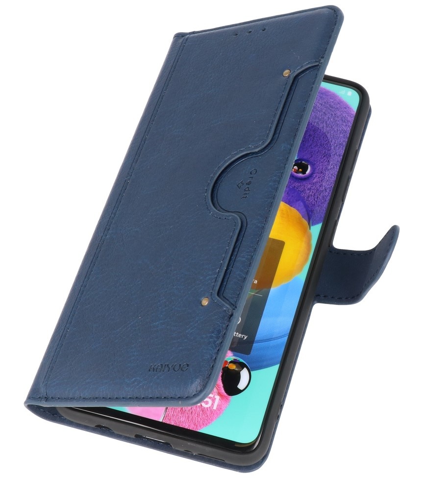 Luxe Portemonnee Hoesje voor Samsung Galaxy A71 Navy