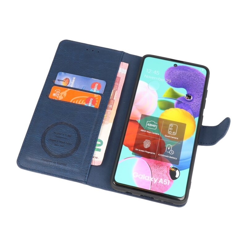 Luxury Wallet Case for Samsung Galaxy A71 Navy