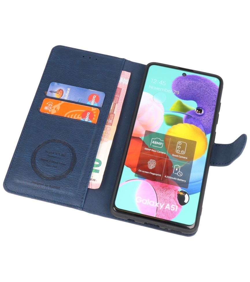 Luxury Wallet Case for Samsung Galaxy A71 Navy