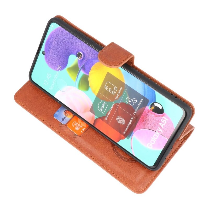 Luxus-Brieftasche für Samsung Galaxy A71 Brown
