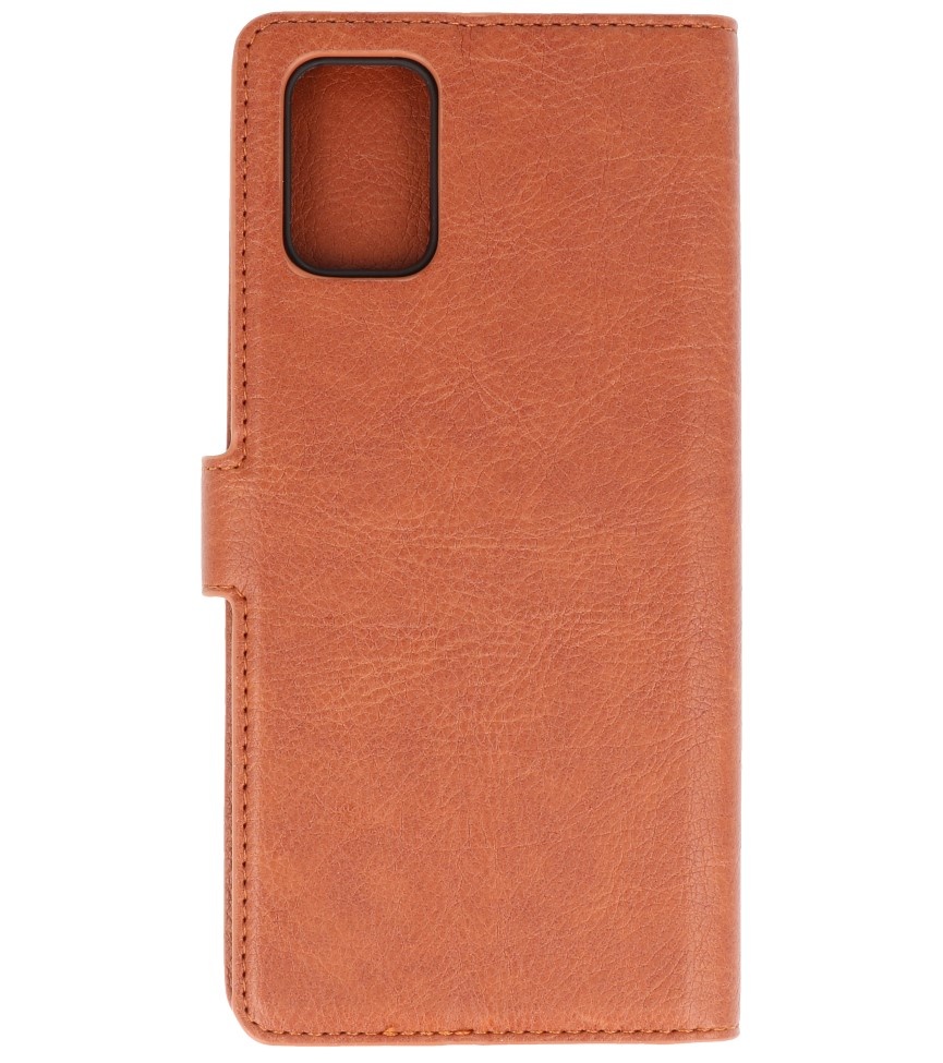 Estuche billetera de lujo para Samsung Galaxy A71 Marrón