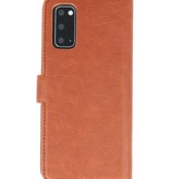 Luxe Portemonnee Hoesje voor Samsung Galaxy S20 Bruin