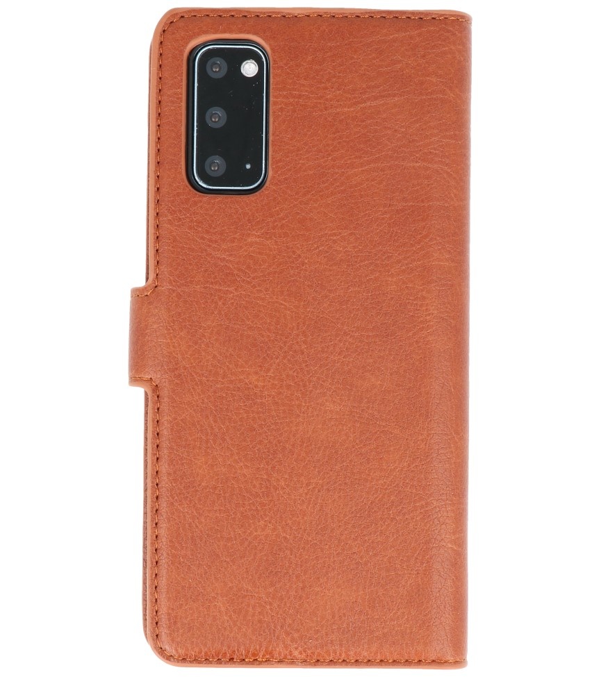 Estuche billetera de lujo para Samsung Galaxy S20 Marrón