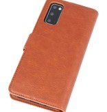 Estuche billetera de lujo para Samsung Galaxy S20 Marrón