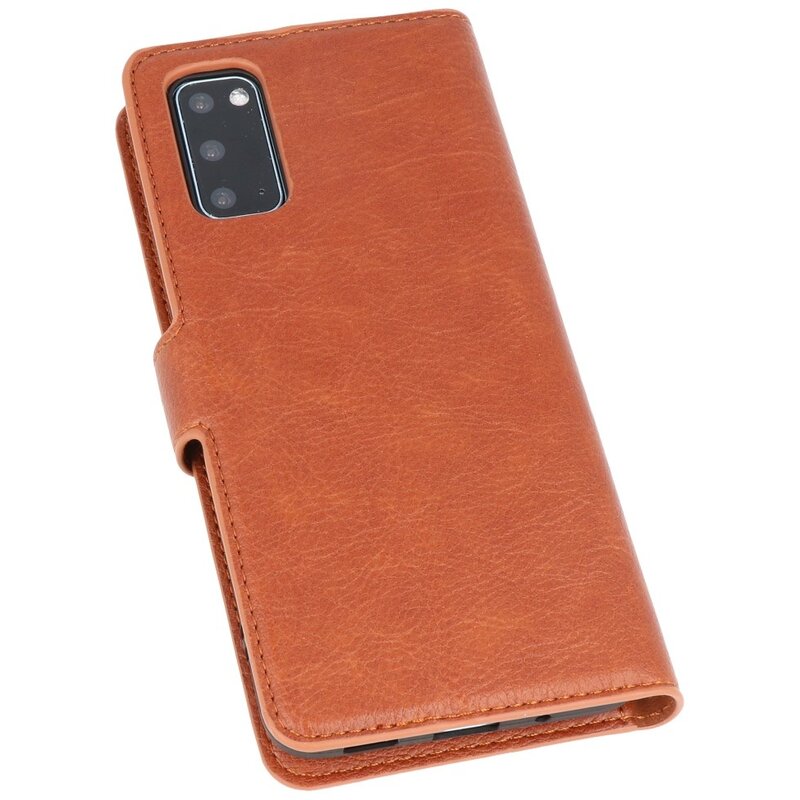 Luxe Portemonnee Hoesje voor Samsung Galaxy S20 Bruin