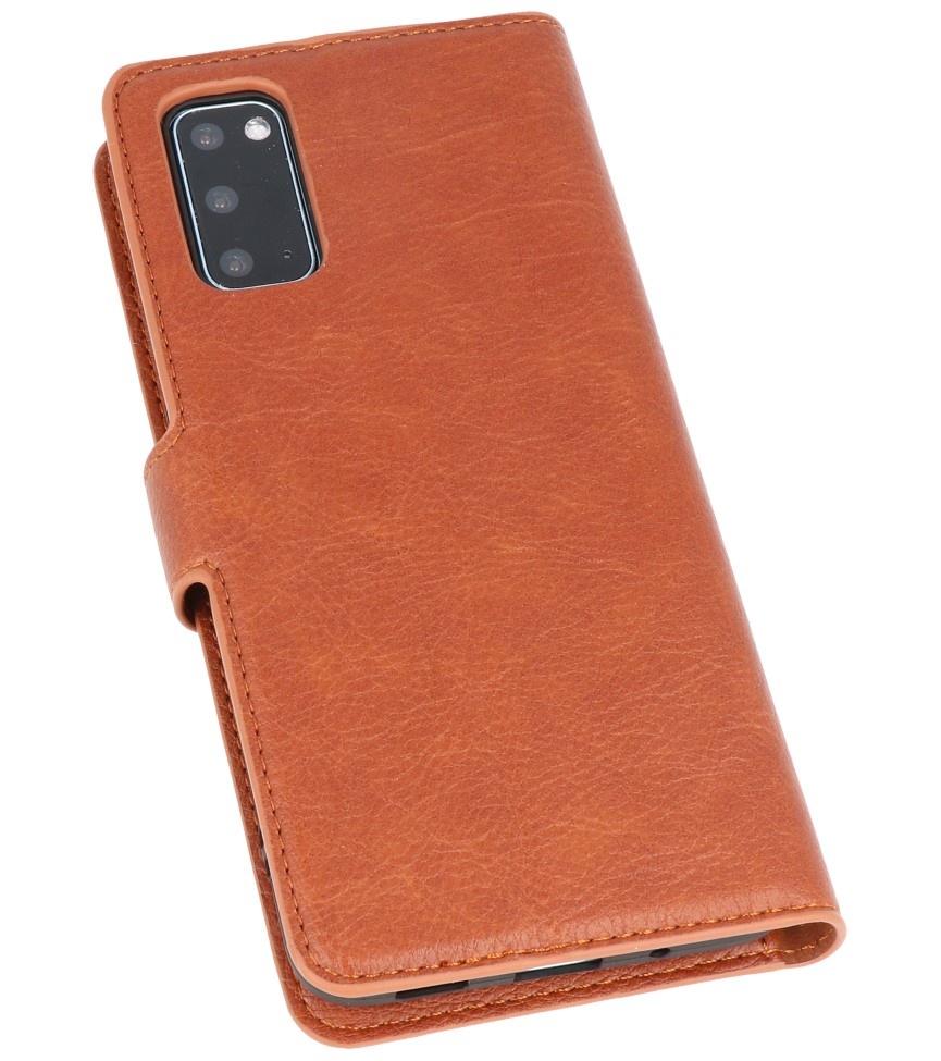 Luxury Wallet Case for Samsung Galaxy S20 Brown