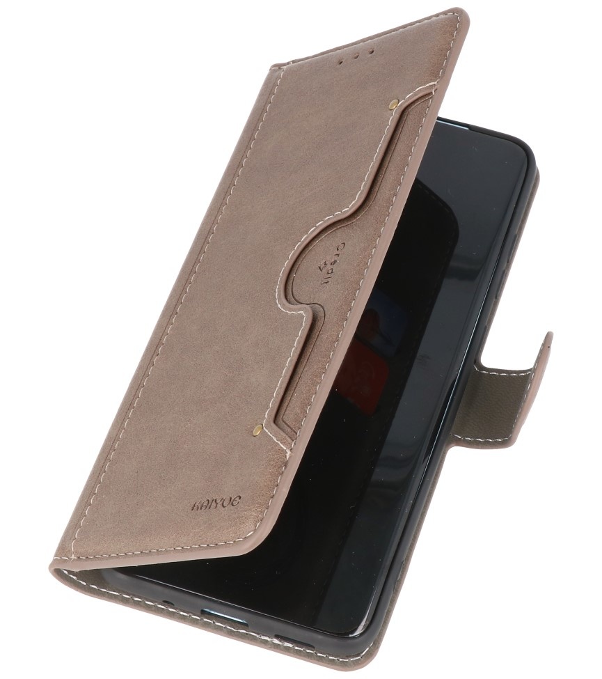 Etui Portefeuille de Luxe pour Samsung Galaxy S20 Gris