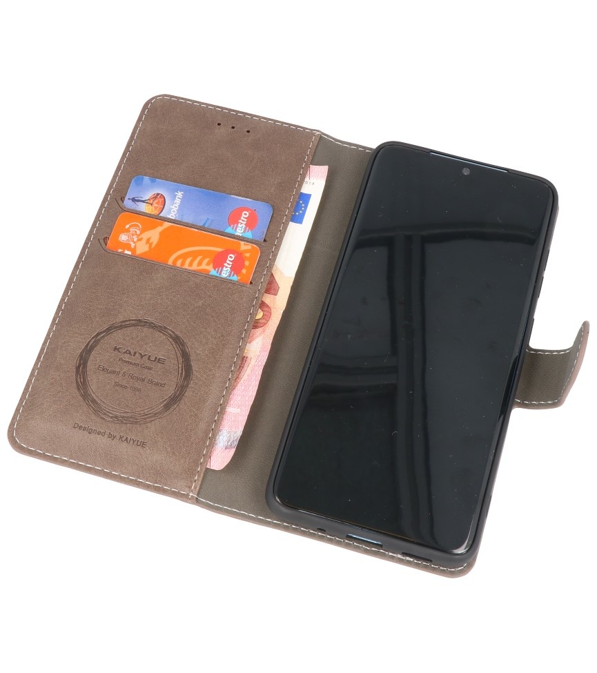 Etui Portefeuille de Luxe pour Samsung Galaxy S20 Gris