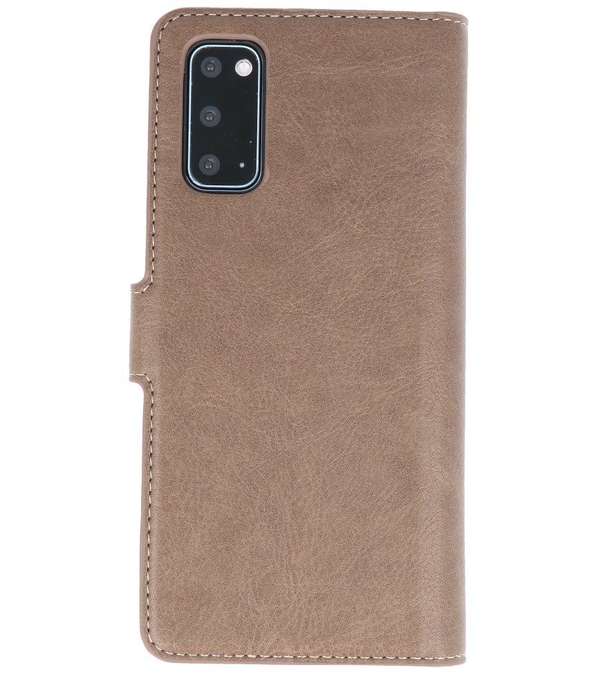 Etui Portefeuille de Luxe pour Samsung Galaxy S20 Gris