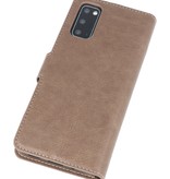 Etui Portefeuille de Luxe pour Samsung Galaxy S20 Gris