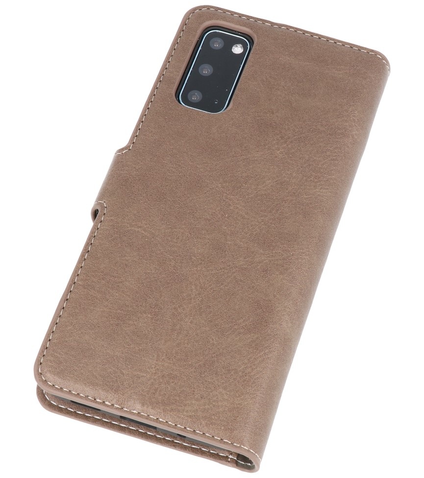 Luxe Portemonnee Hoesje voor Samsung Galaxy S20 Grijs