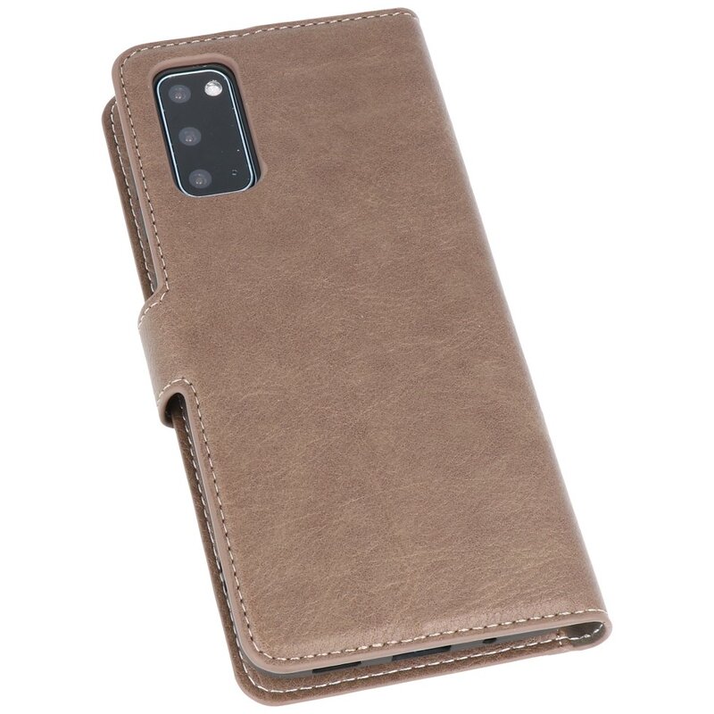Funda billetera de lujo para Samsung Galaxy S20 gris