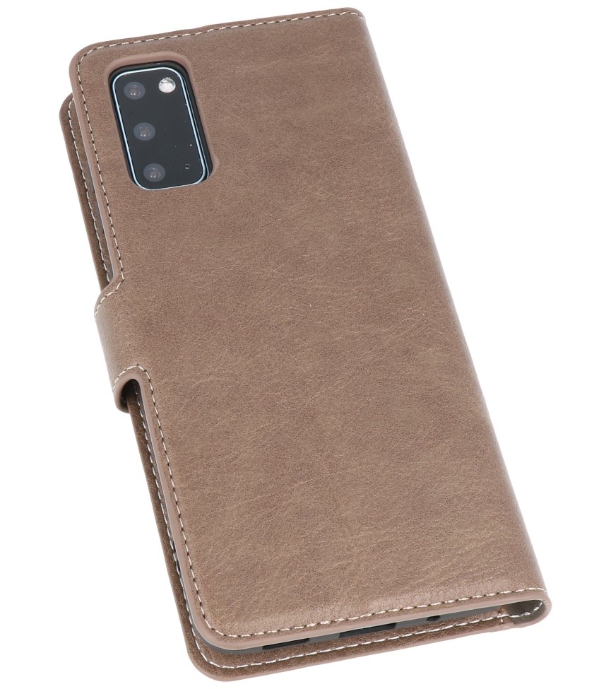 Luxus Wallet Case für Samsung Galaxy S20 Grau