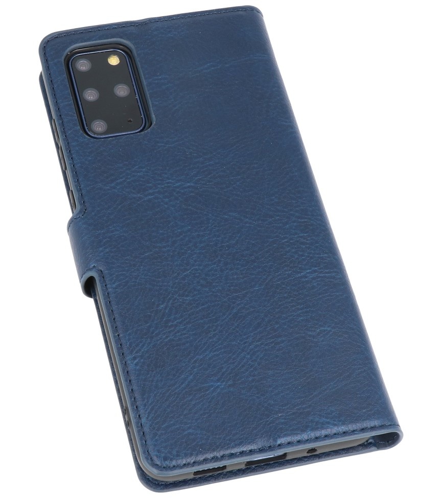 Estuche billetera de lujo para Samsung Galaxy S20 Plus Azul marino